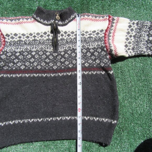 Vintage Windfjord Classic 100% Wool 1/4 Zip Sweater Men's Size Small - Picture 4 of 10